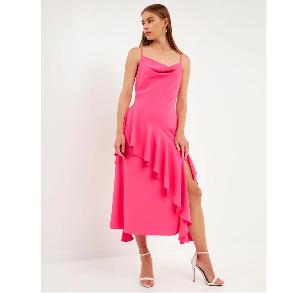 Endless Rose Waterfall Pink Maxi Dress M New